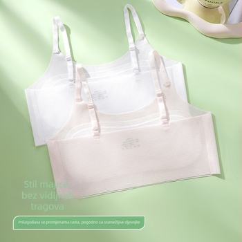 Djevojački camisole za prvo razvojno razdoblje, prozračni najlon, podstava od mulberijeve svile