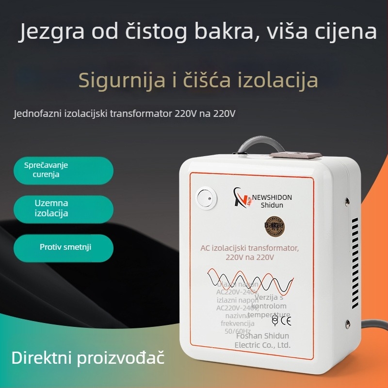 Izolacijski transformator od čistog bakra 220V na 220V s izlazima 36V, 48V, 24V, 12V, toroidni