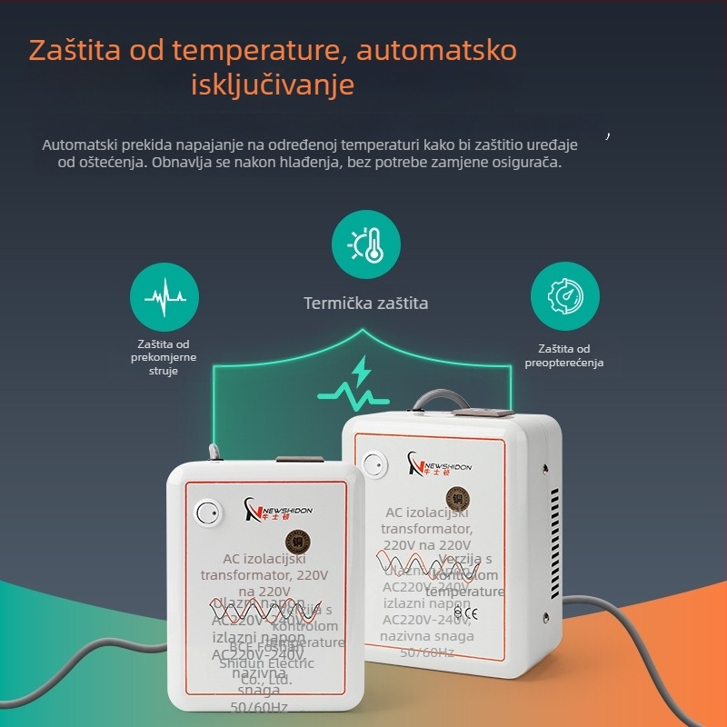 Izolacijski transformator od čistog bakra 220V na 220V s izlazima 36V, 48V, 24V, 12V, toroidni