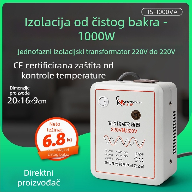 Izolacijski transformator od čistog bakra 220V na 220V s izlazima 36V, 48V, 24V, 12V, toroidni