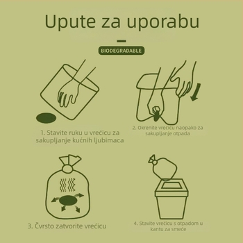 Biodegradibilne debele vrećice za pseći izmet i vrećice za mačke, rolu tip, PE materijal