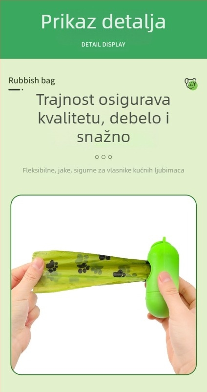 Biodegradibilne debele vrećice za pseći izmet i vrećice za mačke, rolu tip, PE materijal