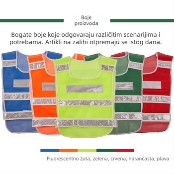 Nova reflektirajuća sigurnosna vest za noćnu patrolu na cesti, sanitarne i građevinske poslove s ispisom