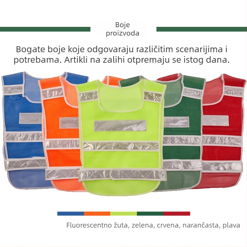 Nova reflektirajuća sigurnosna vest za noćnu patrolu na cesti, sanitarne i građevinske poslove s ispisom