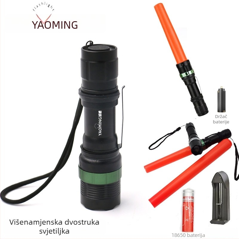 Vanjski biciklistički LED svjetlo, vodootporno, dugog dometa, punjivo, zoom LED signalo svjetlo, nužno jako svjetlo