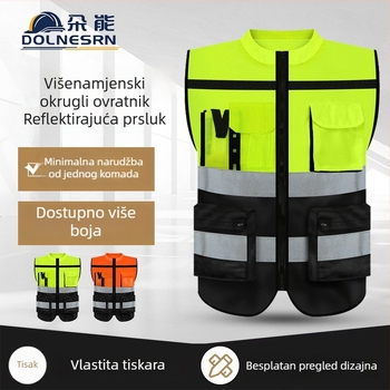 Premijumska reflektirajuća vest s okruglim izrezom za gradilišta, noćnu vožnju biciklom i ophodnju