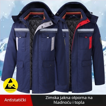 Zimska radna jakna s pamukovim punilom, anti-statička i otporna na habanje, s reflektirajućim trakama