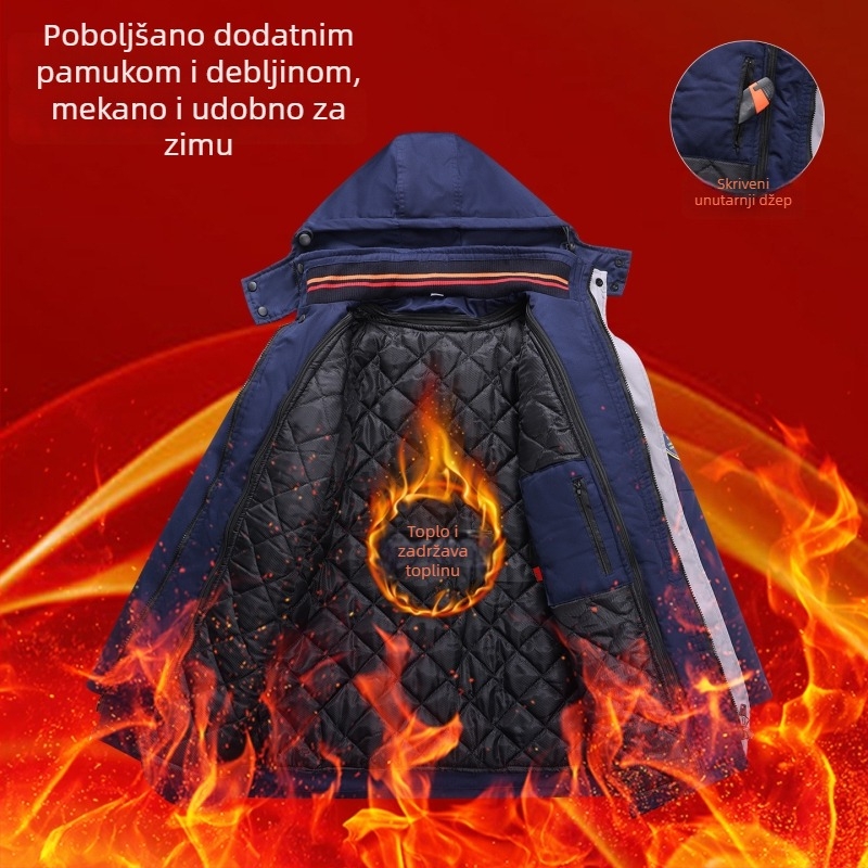 Zimska radna jakna s pamukovim punilom, anti-statička i otporna na habanje, s reflektirajućim trakama