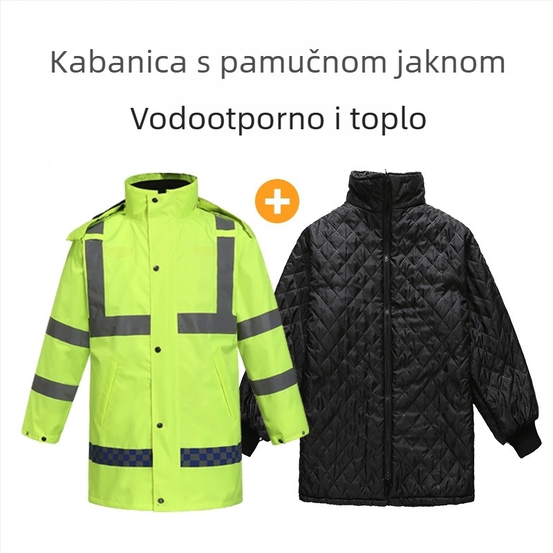 Reflektirajuća pamučna jakna za prometnu službu, zimska deblja, vanjska zaštita od hladnoće