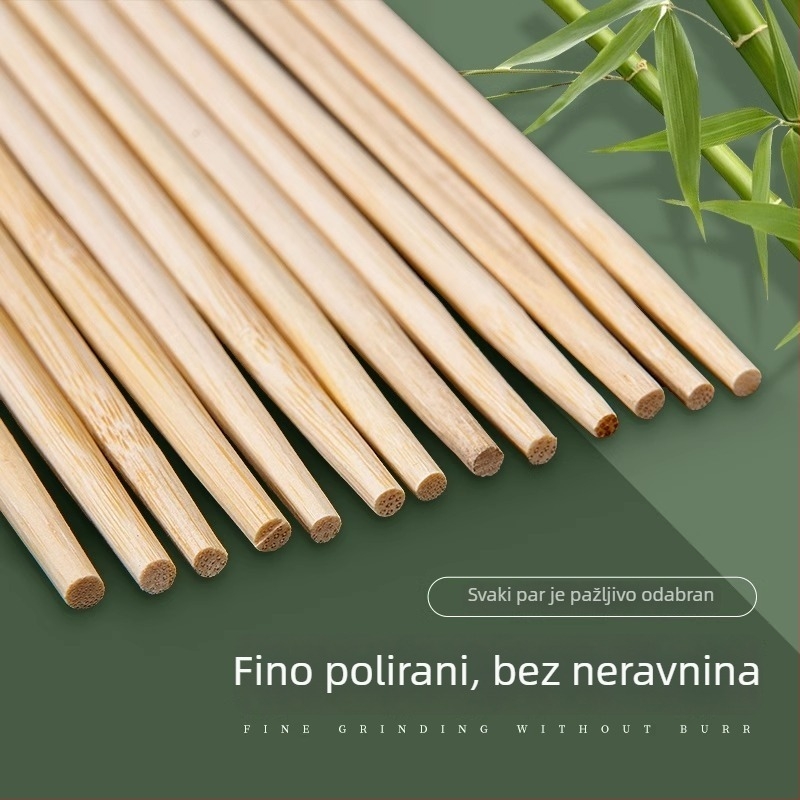 Jednokratni bambus štapići za jelo, 1000 pari, pojedinačno pakirani, za restorane i dostavu, mogućnost tiska logotipa i prilagođavanja, biološki razgradivi, nisu prikladni za mikrovalnu
