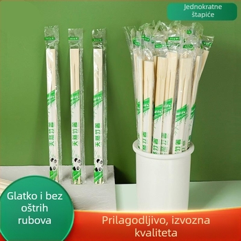 Jednokratne bambus štapići, individualno pakirani, higijenski pribor za brzu prehranu, okrugli vrh