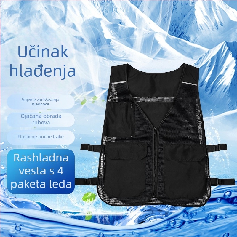 Hlađena vesta s ledenim paketićem, reflektirajuća vanjska vesta, prozračna i izolirana