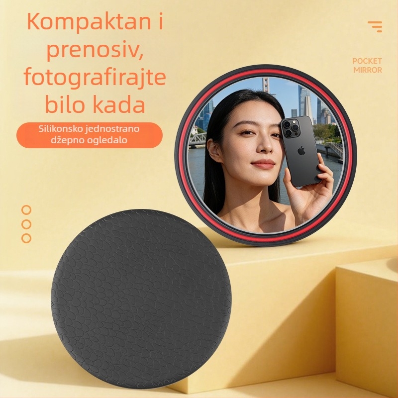 Putničko zrcalo za fotografiranje, malo kružno konveksno zrcalo, prenosno ručno zrcalo za selfie