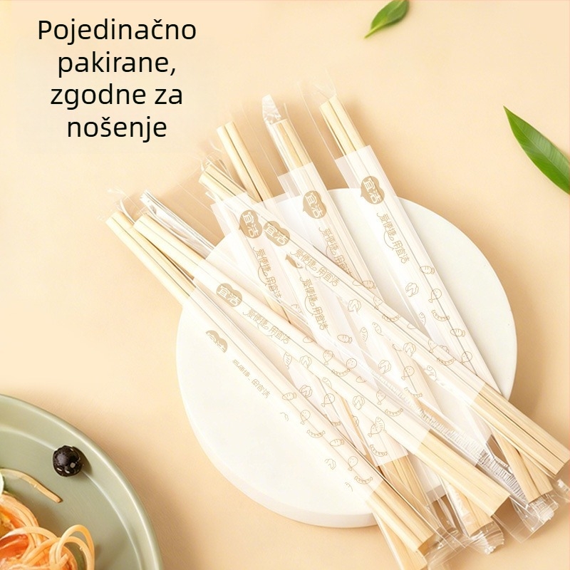 Jednokratne bambus palčice za jelo, individualno pakirane, higijenski pribor za domaću upotrebu