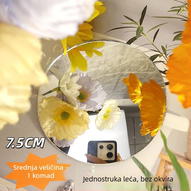 Mini putno ogledalo, kompaktno kružno ogledalo za putovanja, konveksno prijenosno ručno ogledalo