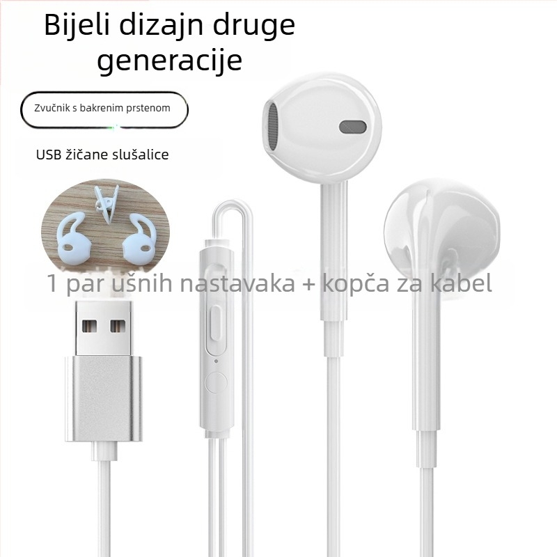 USB žične slušalice s mikrofonom, 2,5 m kabel, za PC i laptop, visokokvalitetan zvuk, gaming, polu-ušni dizajn