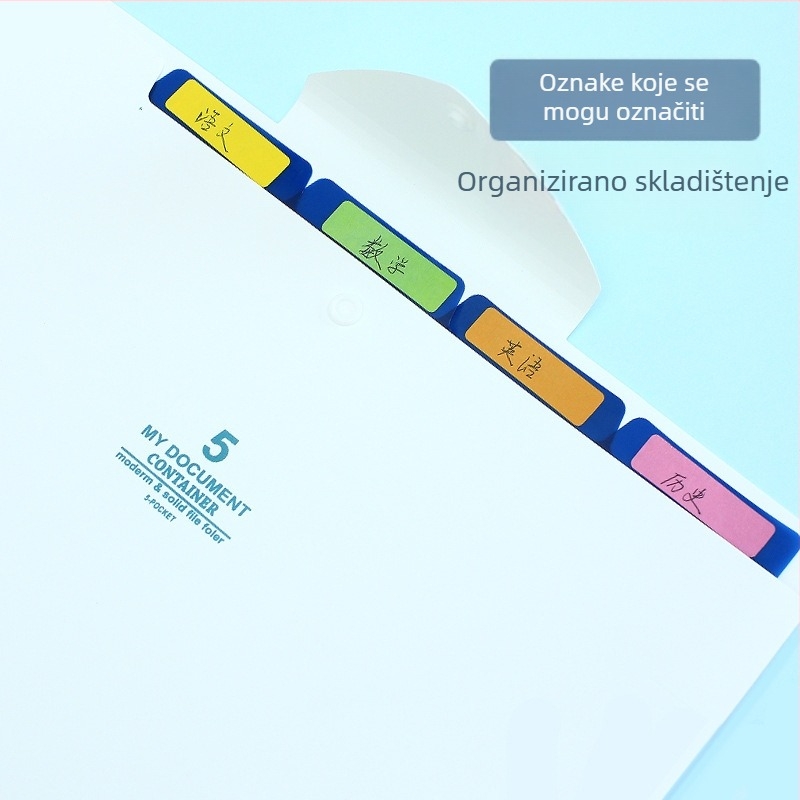 Olga A4 Akordion mapa s 5 pretinaca, PP organizator dokumenata, uredska torba za dokumente, dosje za ispite i medicinske kartone