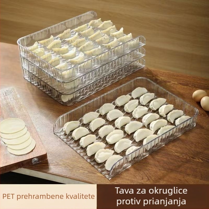 Prozirni nelepivi poklopac za knedle, kutija za hladnjak, debeli kuhinjski pladanj za knedle, slaganje