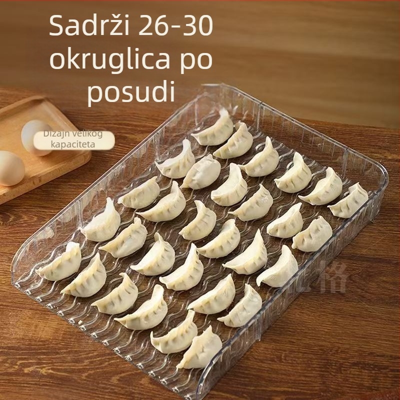 Prozirni nelepivi poklopac za knedle, kutija za hladnjak, debeli kuhinjski pladanj za knedle, slaganje