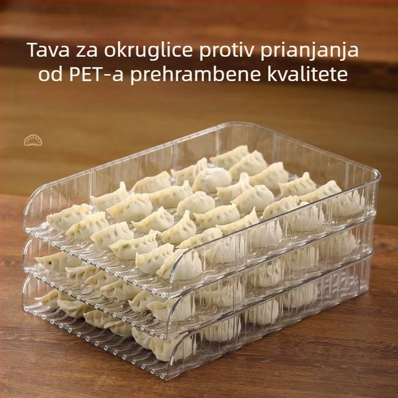 Prozirni nelepivi poklopac za knedle, kutija za hladnjak, debeli kuhinjski pladanj za knedle, slaganje