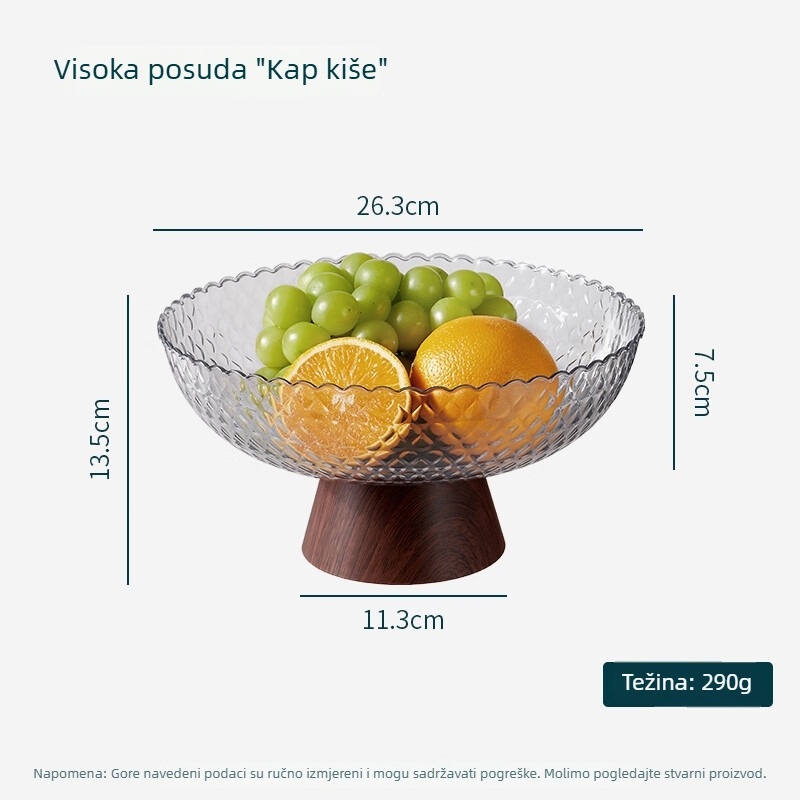 Visoki pladanj za voće sa stalkom za dnevni boravak, plastični tanjur za voće, užine i orašaste plodove