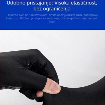 Unisex rukavice za zaštitu od sunca sa rukavicama od ledene svile, za vožnju i biciklizam, s djelomičnim prstom, protuklizna dlan