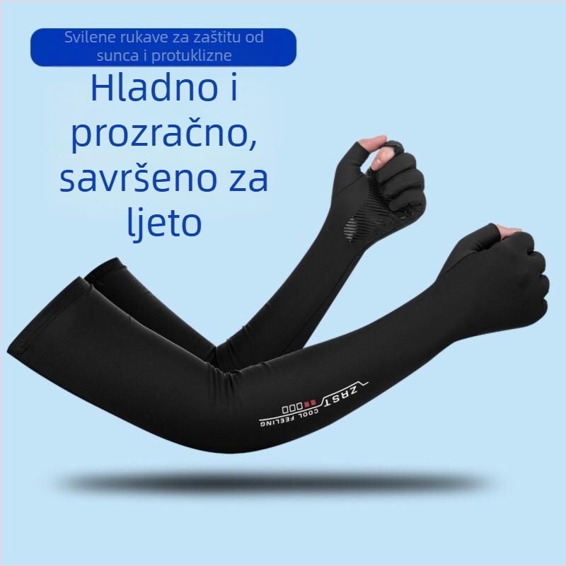 Unisex rukavice za zaštitu od sunca sa rukavicama od ledene svile, za vožnju i biciklizam, s djelomičnim prstom, protuklizna dlan