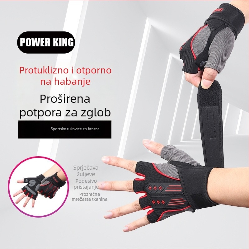Rukavice za fitness s poluprstima za trening snage, dizanje utega i vožnju biciklom – unisex