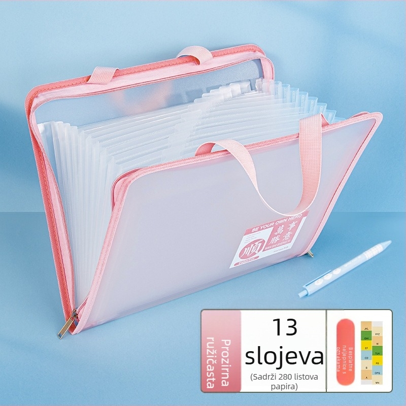 A4 debela prijenosna harmonika torba za dokumente, višeslojni organizator dokumenata, velik kapacitet za učenike osnovne škole