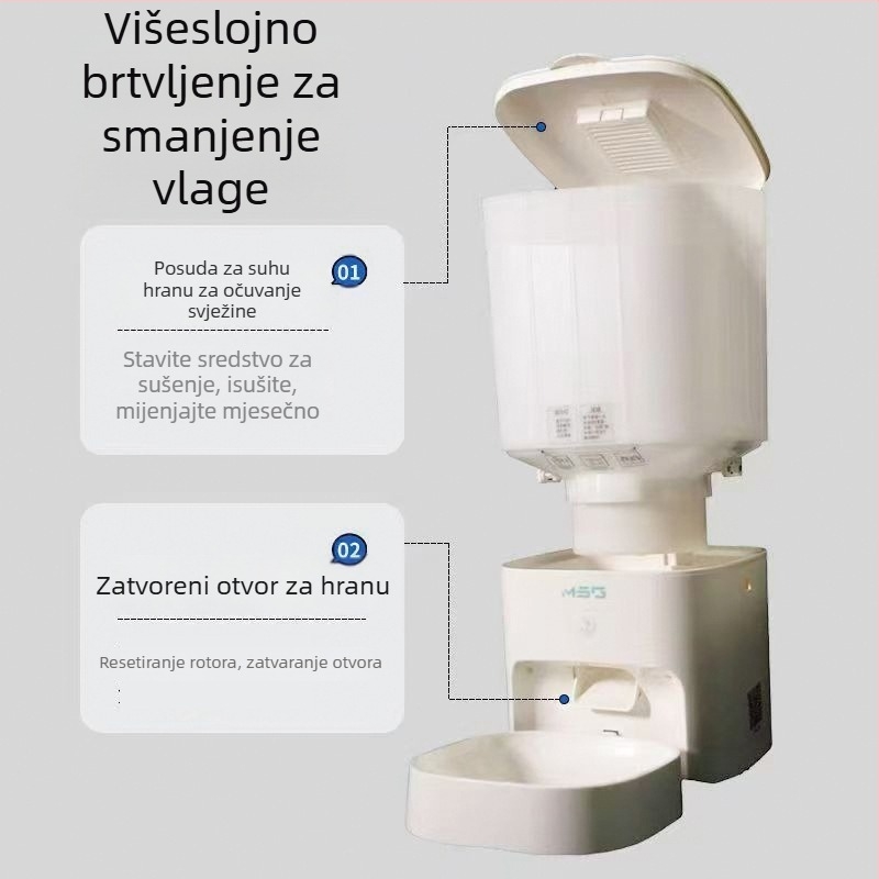 Automatska hranilica za pse i mačke, s vremenskim doziranjima i daljinskim upravljanjem