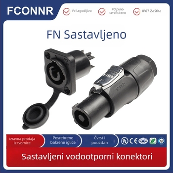 Fenglianda FN Sastavljen LED zaslon, vodootporan avionski priključak i utičnica, panelno montirani napojni konektor