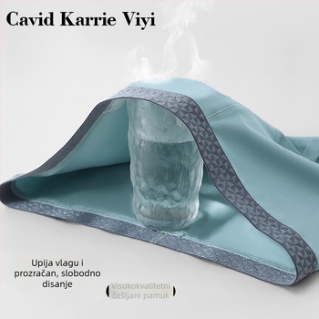 CavidKarrieViyi pamučne muške bokserice sa uzorkom, srednji pojas, opuštenog kroja, prozračne, antibakterijske