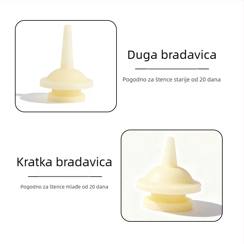 Bočica za mlijeko za mačke, mačiće, štenad i zeca, s mekim silikonskim bradavicama