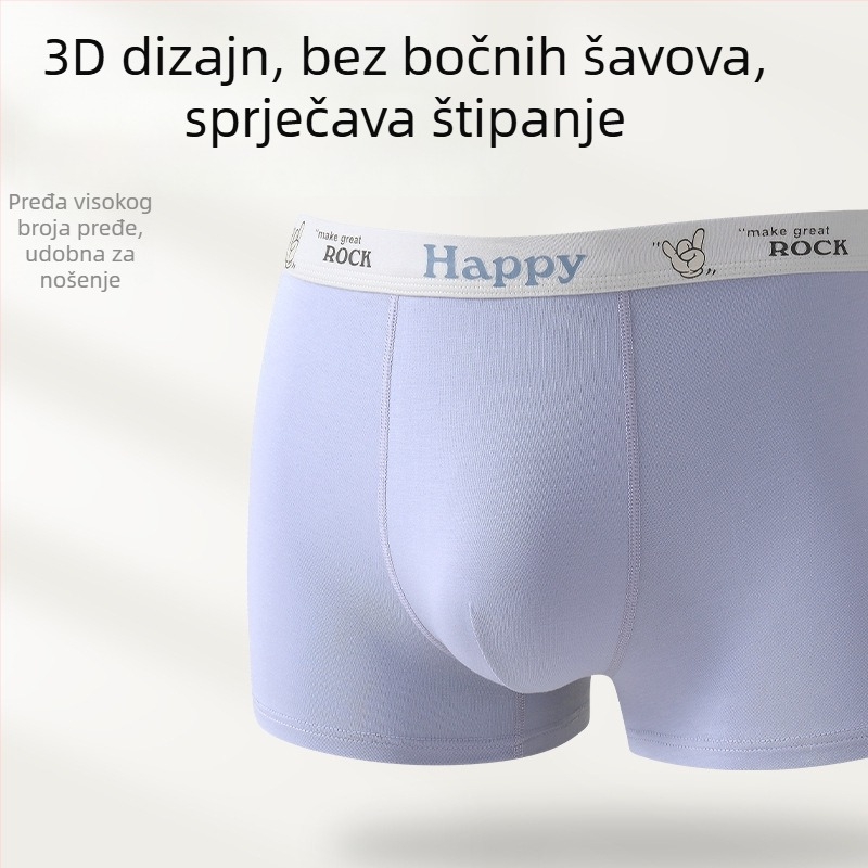 Tinejdžerske pamučne bokserice za razvojno razdoblje, antibakterijske i prozračne, srednji pojas, uzorak životinja ili slova/brojevi
