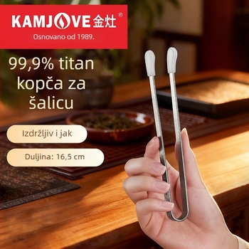 Klip za šalicu čaja od čistog titanija, za kućnu upotrebu, protuklizni i zaštita od opeklina, dodatak za čaj, Kung Fu čajni set