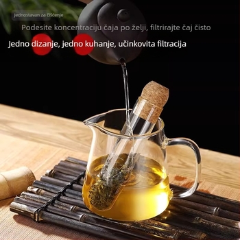 Čajni infuzor od termički otpornog stakla s filtrom, stil epruvete, jednostavan za korištenje, kreativan dizajn.