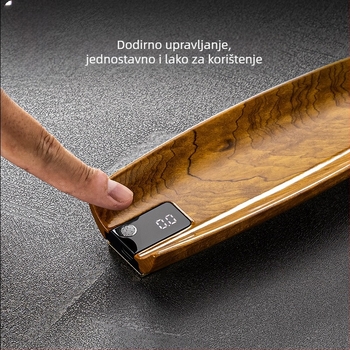 Rongshan Tang digitalna vaga za čaj od masivnog drveta Golden Silk Nan, s razdjelnikom za listove čaja i držačem čaja s prikazom težine.