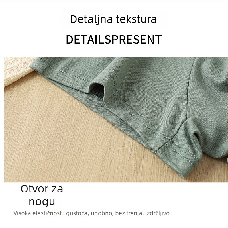 Muške jednobojne boxere s tiskom slova, prozračne, bezšivne, srednje visine struka, poliester