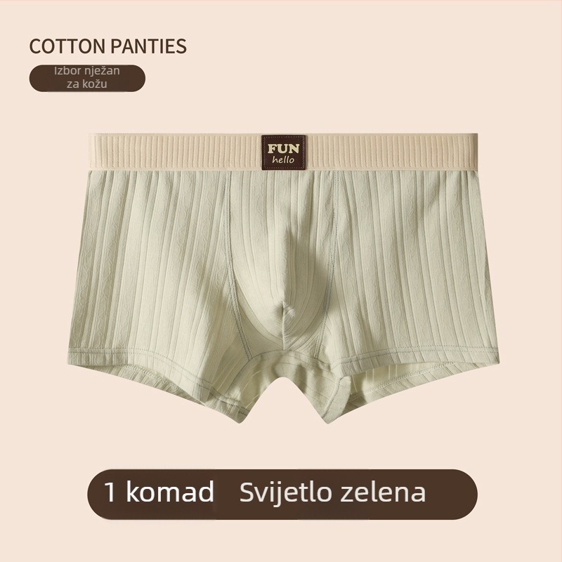 Muške pamučne bokserice, prozračne, srednji struk, jednobojne s prugama