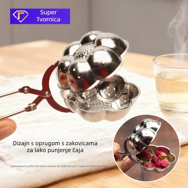 304 nehrđajući čelik – filter za čajnik, čajna mreža s pozlaćenom ručkom, kuglica za čaj, klips za vrećicu čaja i dodaci za razdvajanje čaja