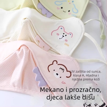 Dječja UV zaštitna maska za lice od ice silk, proljeće-ljeto, slatki crtić dizajn