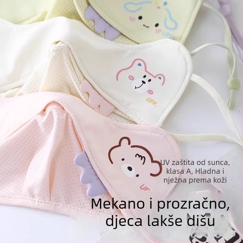 Dječja UV zaštitna maska za lice od ice silk, proljeće-ljeto, slatki crtić dizajn