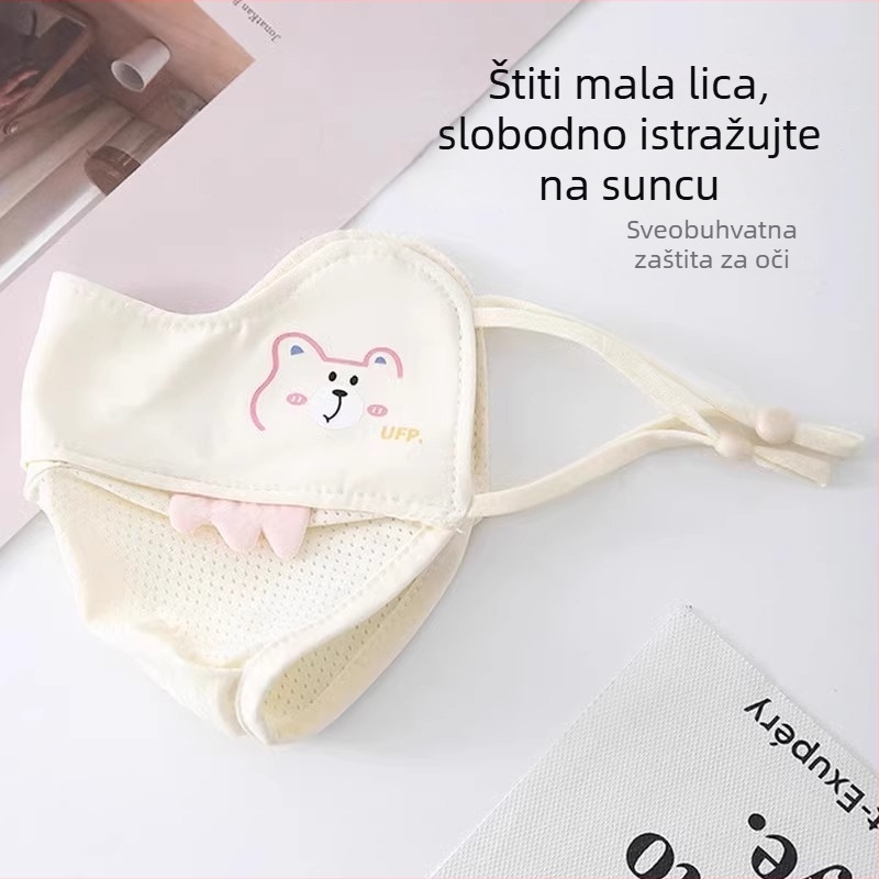 Dječja UV zaštitna maska za lice od ice silk, proljeće-ljeto, slatki crtić dizajn