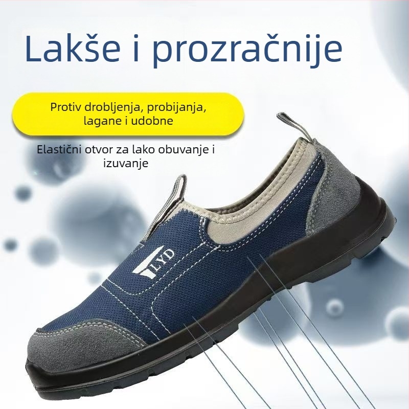 Muške antistatične radne cipele za ljeto, ultra lagane, otporne na udarce i probijanje, otporne na habanje, protivklizne, prozračne mrežaste gornje, lagane i moderne