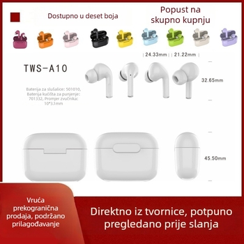 A10 TWS bežične Bluetooth slušalice s magnetnom punionicom – plave, IPX5, Bluetooth 5.0, niska latencija za e-sportove