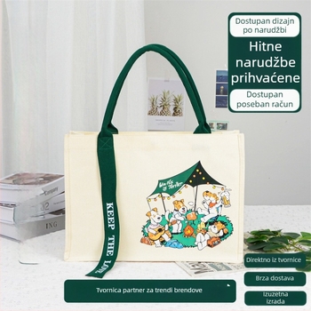 Strukturna platnena tote torba s prilagođenim logotipom i laminiranim završetkom
