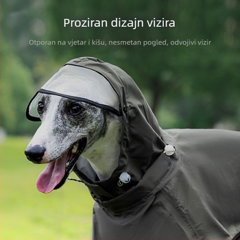 Wakytu vodootporni kaput za pse, za velike pse, četveronožni kaput za srednje velike pse, otporan na vjetar i kišu