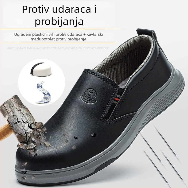Antistatične radne cipele za muškarce i žene, crno-bijele, otporne na udarce i perforaciju, čvrsta potplat, protuklizne i prozračne