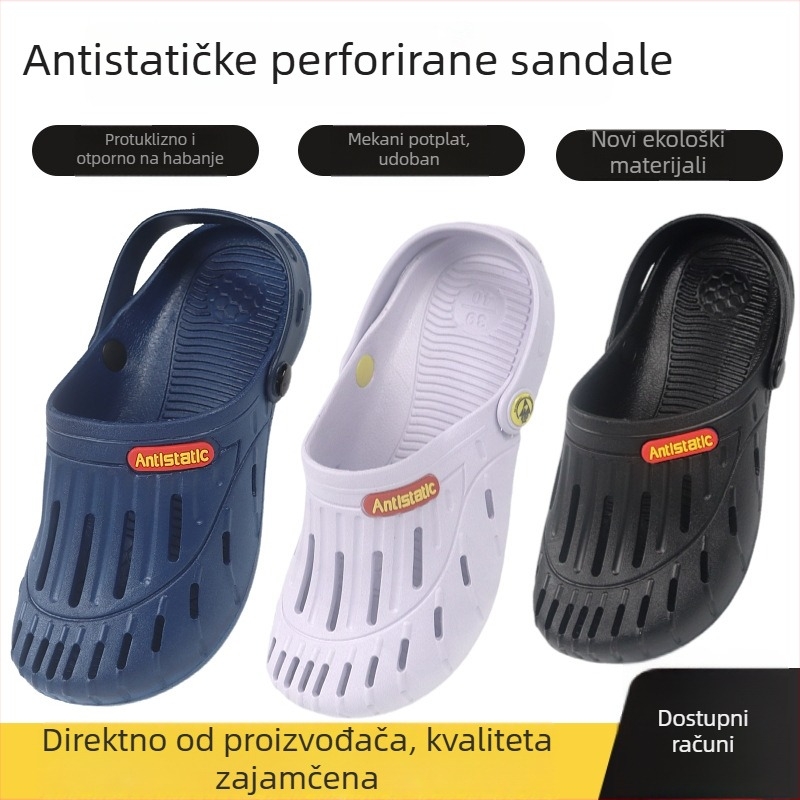 Antistatične radne sandale bez prašine, s zatvorenim prstom i potporom za petu – unisex, veličine 36–46