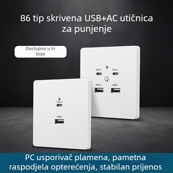 Type-C utičnica s brzim punjenjem za noćni ormarić, USB 20W punjenje za Android i iPhone
